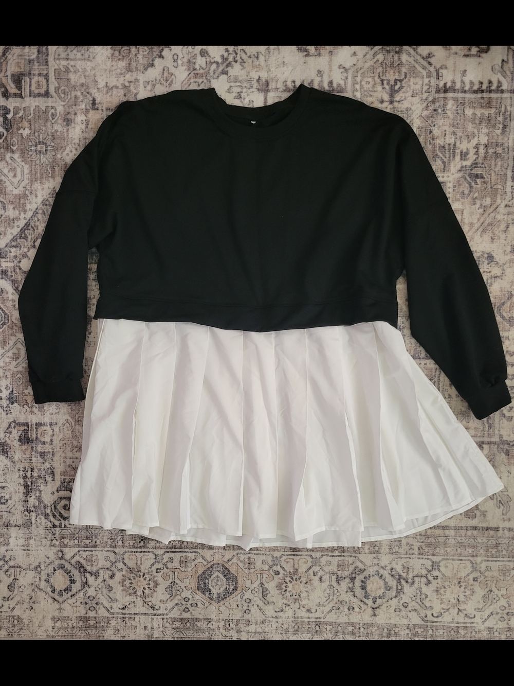 Black & White Sweatshirt Dress